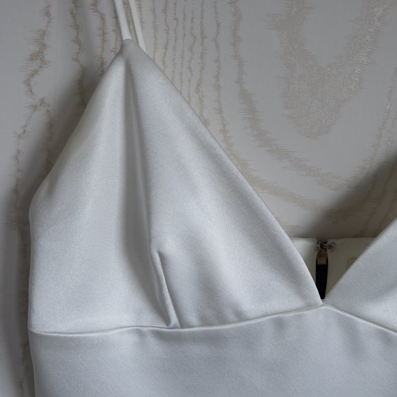 L'AGENCE White/Pearl Satin Bustier Top Size 6 - Picture 2 of 5